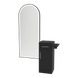 Nova Tower Free Standing Styling Station with Side-Mount Appliance Holder and Black Full-Length Arch Paloma Mirror - Kaemark