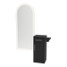 Nova Tower Free Standing Styling Station with Side-Mount Appliance Holder and Gold Full-Length Arch Paloma Mirror - Kaemark