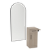 Nova Tower Free Standing Styling Station with Side-Mount Appliance Holder and Black Full-Length Arch Paloma Mirror - Kaemark