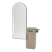 Nova Tower Free Standing Styling Station with Side-Mount Appliance Holder and Black Full-Length Arch Paloma Mirror - Kaemark