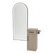 Nova Tower Free Standing Styling Station with Side-Mount Appliance Holder and Black Full-Length Arch Paloma Mirror - Kaemark