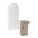 Nova Tower Free Standing Styling Station with Side-Mount Appliance Holder and Gold Full-Length Arch Paloma Mirror - Kaemark