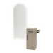 Nova Tower Free Standing Styling Station with Side-Mount Appliance Holder and Gold Full-Length Arch Paloma Mirror - Kaemark