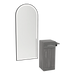 Nova Tower Free Standing Styling Station with Side-Mount Appliance Holder and Black Full-Length Arch Paloma Mirror - Kaemark