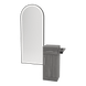Nova Tower Free Standing Styling Station with Side-Mount Appliance Holder and Black Full-Length Arch Paloma Mirror - Kaemark
