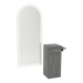 Nova Tower Free Standing Styling Station with Side-Mount Appliance Holder and Gold Full-Length Arch Paloma Mirror - Kaemark