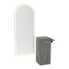 Nova Tower Free Standing Styling Station with Side-Mount Appliance Holder and Gold Full-Length Arch Paloma Mirror - Kaemark