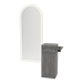 Nova Tower Free Standing Styling Station with Side-Mount Appliance Holder and Gold Full-Length Arch Paloma Mirror - Kaemark