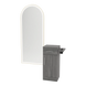 Nova Tower Free Standing Styling Station with Side-Mount Appliance Holder and Gold Full-Length Arch Paloma Mirror - Kaemark