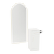 Nova Tower Free Standing Styling Station with Side-Mount Appliance Holder and Gold Full-Length Arch Paloma Mirror - Kaemark