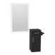 Nova Tower Free Standing Styling Station with Side-Mount Appliance Holder and Silver Rectangle Glo Mirror - Kaemark