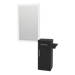 Nova Tower Free Standing Styling Station with Side-Mount Appliance Holder and Silver Rectangle Glo Mirror - Kaemark
