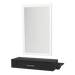 Nova Wall Mount Styling Station with Side-Mount Appliance Holder and Silver Rectangle Glo Mirror - Kaemark