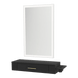 Nova Wall Mount Styling Station with Side-Mount Appliance Holder and Silver Rectangle Glo Mirror - Kaemark