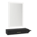 Nova Wall Mount Styling Station with Side-Mount Appliance Holder and Silver Rectangle Glo Mirror - Kaemark