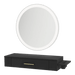 Nova Wall Mount Styling Station with Side-Mount Appliance Holder and Silver Round Glo Mirror - Kaemark