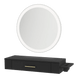 Nova Wall Mount Styling Station with Side-Mount Appliance Holder and Silver Round Glo Mirror - Kaemark