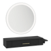 Nova Wall Mount Styling Station with Side-Mount Appliance Holder and Silver Round Glo Mirror - Kaemark