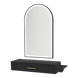 Nova Wall Mount Styling Station with Side-Mount Appliance Holder and Black Paloma Arch Mirror - Kaemark