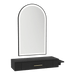 Nova Wall Mount Styling Station with Side-Mount Appliance Holder and Black Paloma Arch Mirror - Kaemark