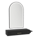 Nova Wall Mount Styling Station with Side-Mount Appliance Holder and Black Paloma Arch Mirror - Kaemark