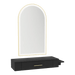 Nova Wall Mount Styling Station with Side-Mount Appliance Holder and Gold Paloma Arch Mirror - Kaemark