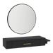 Nova Wall Mount Styling Station with Side-Mount Appliance Holder and Black Round Westin Mirror - Kaemark