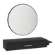 Nova Wall Mount Styling Station with Side-Mount Appliance Holder and Black Round Westin Mirror - Kaemark
