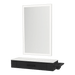 Nova Wall Mount Styling Station with Side-Mount Appliance Holder, Solid Surface Countertop and Silver Rectangle Glo Mirror - Kaemark