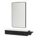 Nova Wall Mount Styling Station with Side-Mount Appliance Holder, Solid Surface Countertop, and Black Rectangle Westin Mirror - Kaemark