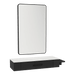 Nova Wall Mount Styling Station with Side-Mount Appliance Holder, Solid Surface Countertop, and Black Rectangle Westin Mirror - Kaemark