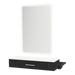Nova Wall Mount Styling Station with Side-Mount Appliance Holder, Solid Surface Countertop and Illuminate LED Mirror - Kaemark