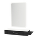 Nova Wall Mount Styling Station with Side-Mount Appliance Holder, Solid Surface Countertop and Illuminate LED Mirror - Kaemark