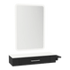 Nova Wall Mount Styling Station with Side-Mount Appliance Holder, Solid Surface Countertop and Illuminate LED Mirror - Kaemark