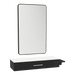 Nova Wall Mount Styling Station with Side-Mount Appliance Holder, Solid Surface Countertop, and Black Rectangle Westin Mirror - Kaemark