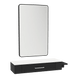 Nova Wall Mount Styling Station with Side-Mount Appliance Holder, Solid Surface Countertop, and Black Rectangle Westin Mirror - Kaemark