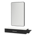 Nova Wall Mount Styling Station with Side-Mount Appliance Holder, Solid Surface Countertop, and Black Rectangle Westin Mirror - Kaemark