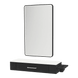 Nova Wall Mount Styling Station with Side-Mount Appliance Holder, Solid Surface Countertop, and Black Rectangle Westin Mirror - Kaemark