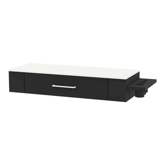 Nova Wall Mount Styling Station with Side-Mount Appliance Holder and Solid Surface Countertop (Cabinet Only) - Kaemark