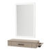 Nova Wall Mount Styling Station with Side-Mount Appliance Holder and Silver Rectangle Glo Mirror - Kaemark
