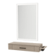 Nova Wall Mount Styling Station with Side-Mount Appliance Holder and Silver Rectangle Glo Mirror - Kaemark