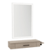 Nova Wall Mount Styling Station with Side-Mount Appliance Holder and Silver Rectangle Glo Mirror - Kaemark