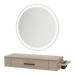 Nova Wall Mount Styling Station with Side-Mount Appliance Holder and Silver Round Glo Mirror - Kaemark