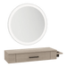Nova Wall Mount Styling Station with Side-Mount Appliance Holder and Silver Round Glo Mirror - Kaemark