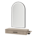 Nova Wall Mount Styling Station with Side-Mount Appliance Holder and Black Paloma Arch Mirror - Kaemark