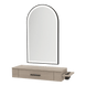 Nova Wall Mount Styling Station with Side-Mount Appliance Holder and Black Paloma Arch Mirror - Kaemark