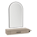Nova Wall Mount Styling Station with Side-Mount Appliance Holder and Black Paloma Arch Mirror - Kaemark