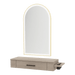 Nova Wall Mount Styling Station with Side-Mount Appliance Holder and Gold Paloma Arch Mirror - Kaemark