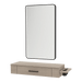 Nova Wall Mount Styling Station with Side-Mount Appliance Holder and Black Rectangle Westin Mirror - Kaemark