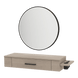 Nova Wall Mount Styling Station with Side-Mount Appliance Holder and Black Round Westin Mirror - Kaemark